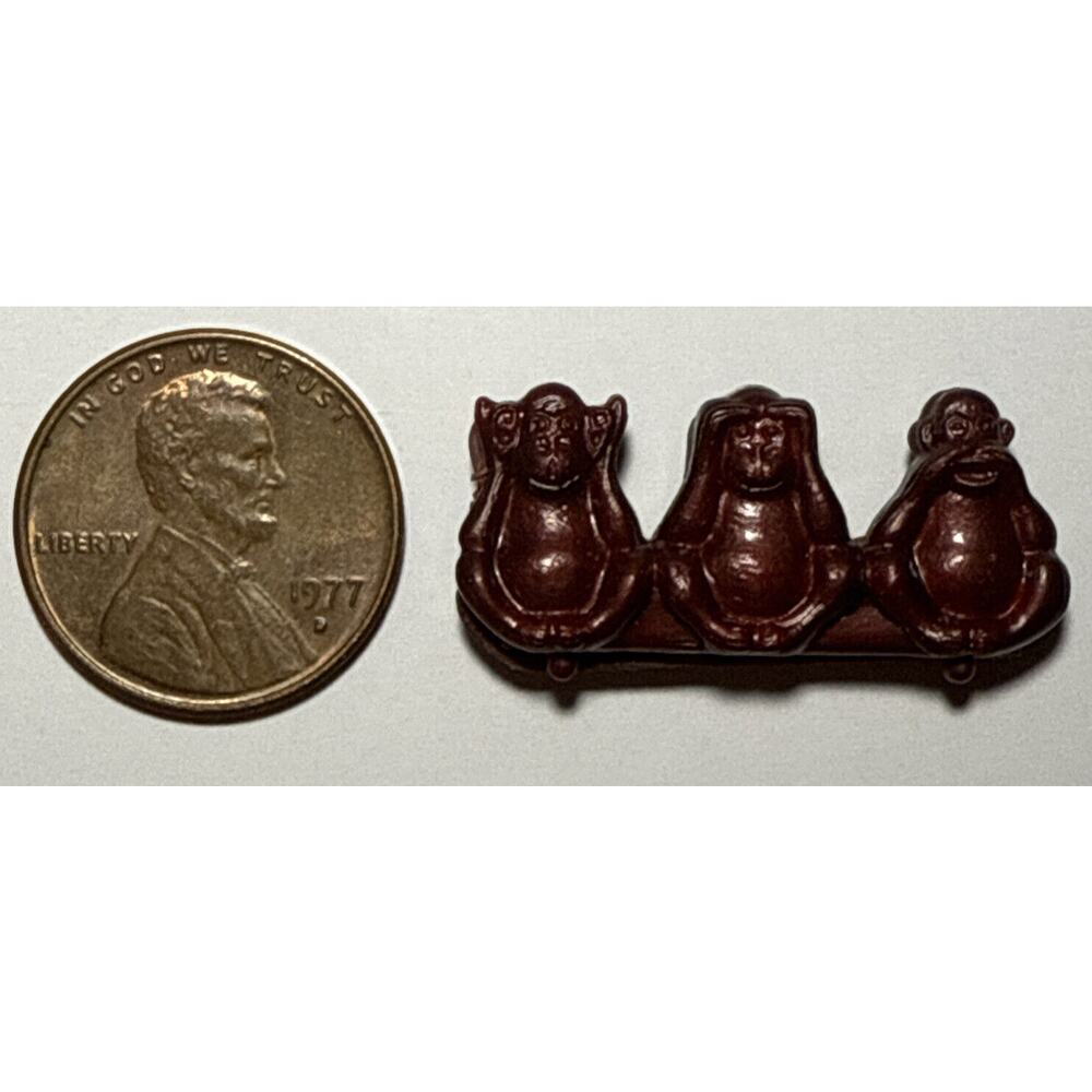 Vtg Hear No Evil‎ See No Evil Speak No Evil Cracker Jack Celluloid Charm 1A
